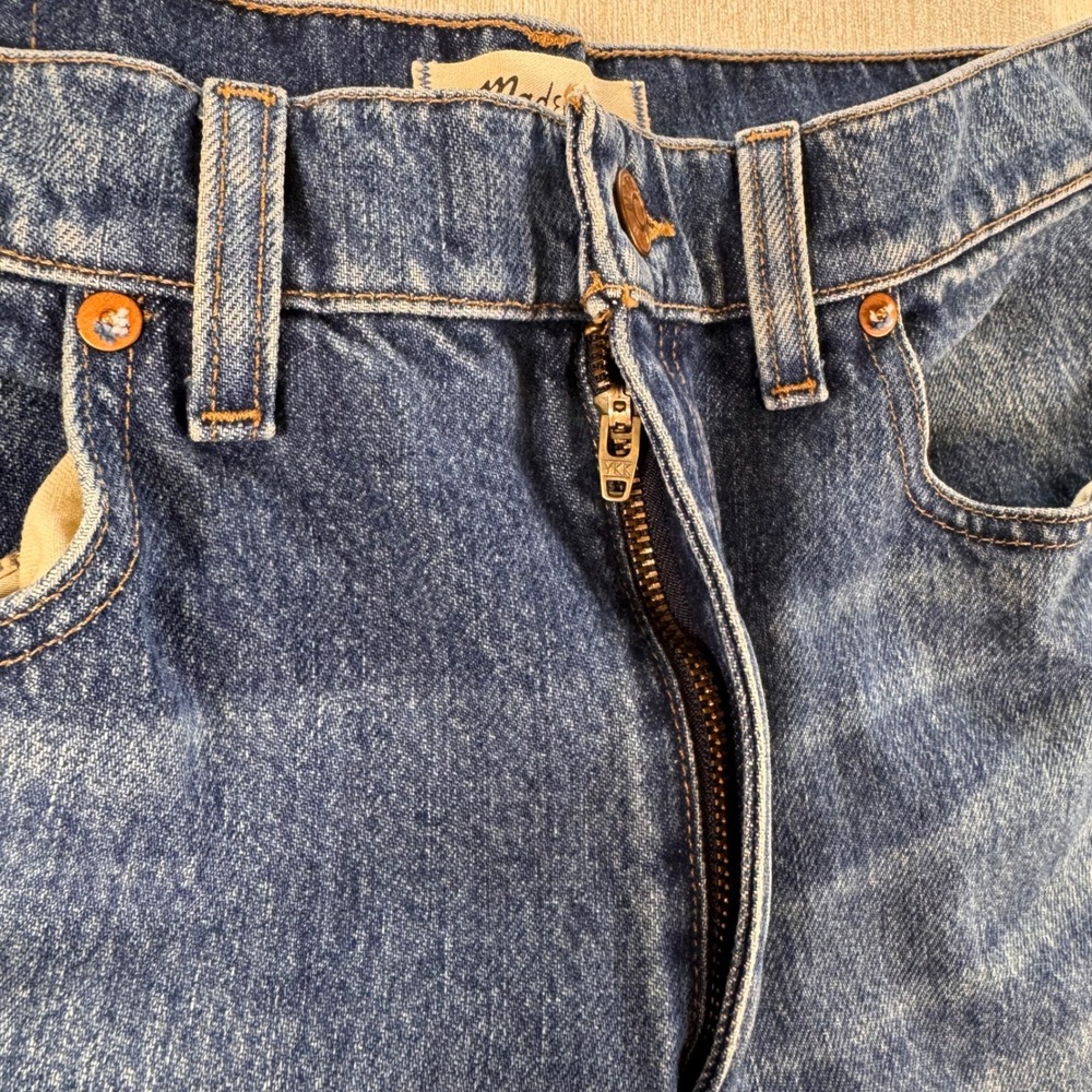 Madewell Women 29 Baggy Tapered Paneled Denim Jeans Blue Two Toned - Picture 5 of 12
